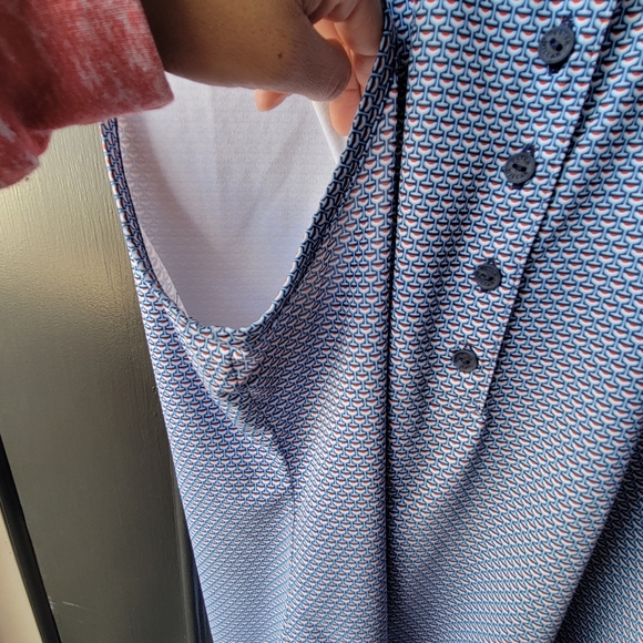 Peter Millar Women's Sleeveless Golf Polo top Collar Buttons Blue Size XL - Picture 10 of 12